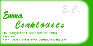 emma csaplovics business card